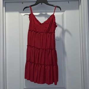 Deep Red Ruffle Tier Dress size small